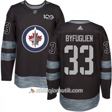 Män Ishockey Winnipeg Jets Tröja Dustin Byfuglien 33 1917-2017 100th Anniversary Adidas Svart Authentic